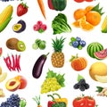 Fruits and Vegetables Seamless Pattern