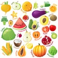 Fruits and vegetables set Royalty Free Stock Photo