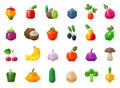 Fruits and vegetables set icons Royalty Free Stock Photo