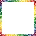 Fruits Vegetables Square Format Frame Rainbow Colored