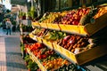 Fruits and vegetables in street shop Royalty Free Stock Photo