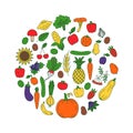 Fruits vegetables vector icons Royalty Free Stock Photo