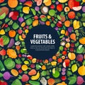 Fruits and vegetables vector logo design template