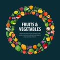 Fruits and vegetables vector logo design template Royalty Free Stock Photo