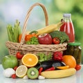 Fruits, vegetables, vegetarian groceries and beverages in a shop Royalty Free Stock Photo