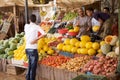 Fruits and vegetables vendor Royalty Free Stock Photo