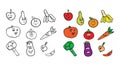 Fruits veggies coloring book