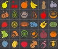 Fruits web icon set