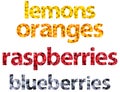 Fruits Words Abstract Royalty Free Stock Photo