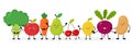 Fruits and vegetables characters with different poses and emotions. Healthy food. Royalty Free Stock Photo