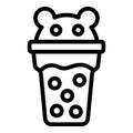 Fruity bubble tea icon outline vector. Asian balls beverage Royalty Free Stock Photo