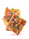 Fruity Cereal Marshmallow Treat Bars on a White Background