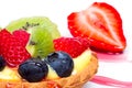 Fruity custard tart close up Royalty Free Stock Photo