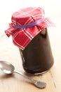 Fruity jam in glass jar Royalty Free Stock Photo