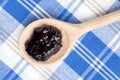 Fruity jam on spoon Royalty Free Stock Photo
