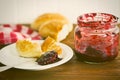 Fruity jam in spoon Royalty Free Stock Photo