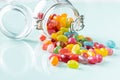 Fruity jellybeans. Tasty colorful jelly beans Royalty Free Stock Photo