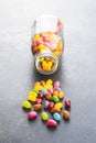 Fruity jellybeans. Tasty colorful jelly beans