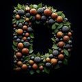 Fruity Letter D Royalty Free Stock Photo