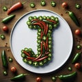 Fruity Letter J Royalty Free Stock Photo