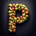 Fruity Letter P Royalty Free Stock Photo