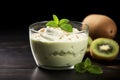 Fruity Milk kiwi yogurt. Generate Ai