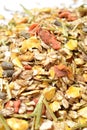 Fruity natural sportive muesli background. for horse