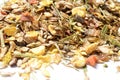 Fruity natural sportive muesli background. for horse