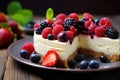 Fruity Piece cheesecake berry. Generate Ai