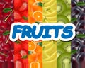 Fruity rainbow background. A variety of fruits.