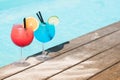 Summer Drinks By The Poolside Royalty Free Stock Photo