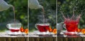 Fruity tea on the garden table Royalty Free Stock Photo