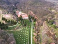 Fruska Gora National Park, Grgeteg Monastery. Aerial view Royalty Free Stock Photo