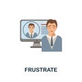 Frustrate flat icon. Colored sign from cyberbullying collection. Creative Frustrate icon illustration for web design Royalty Free Stock Photo