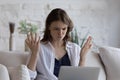 Frustrated angry laptop user woman annoyed with software problem Royalty Free Stock Photo