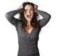 Frustrated and angry woman screaming Royalty Free Stock Photo