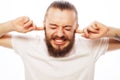 Frustrated bearded man Royalty Free Stock Photo