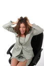 Frustrated Business Woman Pulling Her Hair Out 1 Royalty Free Stock Photo