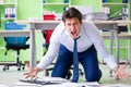 The frustrated businessman stressed from excessive work Royalty Free Stock Photo