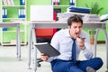 The frustrated businessman stressed from excessive work Royalty Free Stock Photo