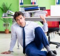 Frustrated businessman stressed from excessive work Royalty Free Stock Photo