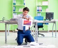 Frustrated businessman stressed from excessive work Royalty Free Stock Photo