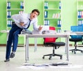 Frustrated businessman stressed from excessive work Royalty Free Stock Photo