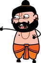 Frustrated Cartoon Pandit yelling Royalty Free Stock Photo