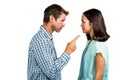 Frustrated couple arguing with each other