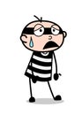 Frustrated Face - Cartoon Burglar Vector