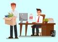 Frustrated Fired Worker Flat Vector Illustration