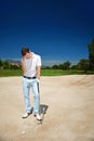 Frustrated golfer Royalty Free Stock Photo