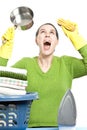 Frustrated housewife Royalty Free Stock Photo