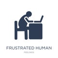 frustrated human icon. Trendy flat vector frustrated human icon